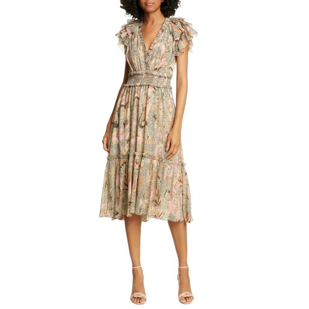 Ulla Johnson Cicely Dress cotton silk floral sparkly
